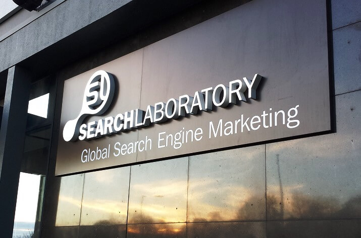 search laboratory signage